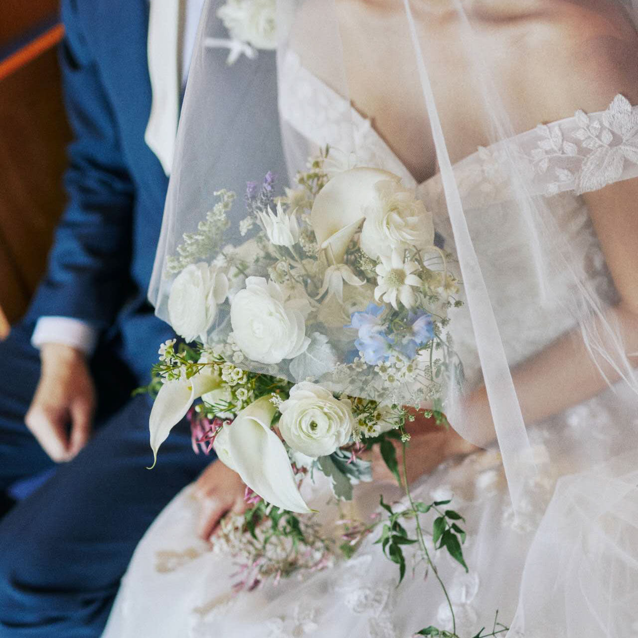 A Touch of blushing, Light Blue and Lavender Accents